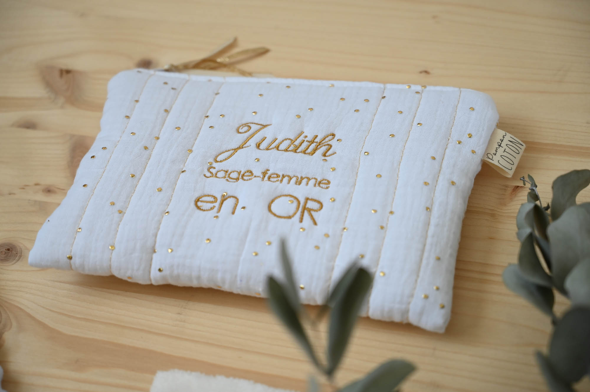 Trousse faire part blanc or