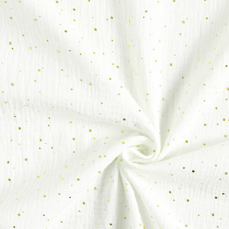 Gaze de coton Blanc cassé or