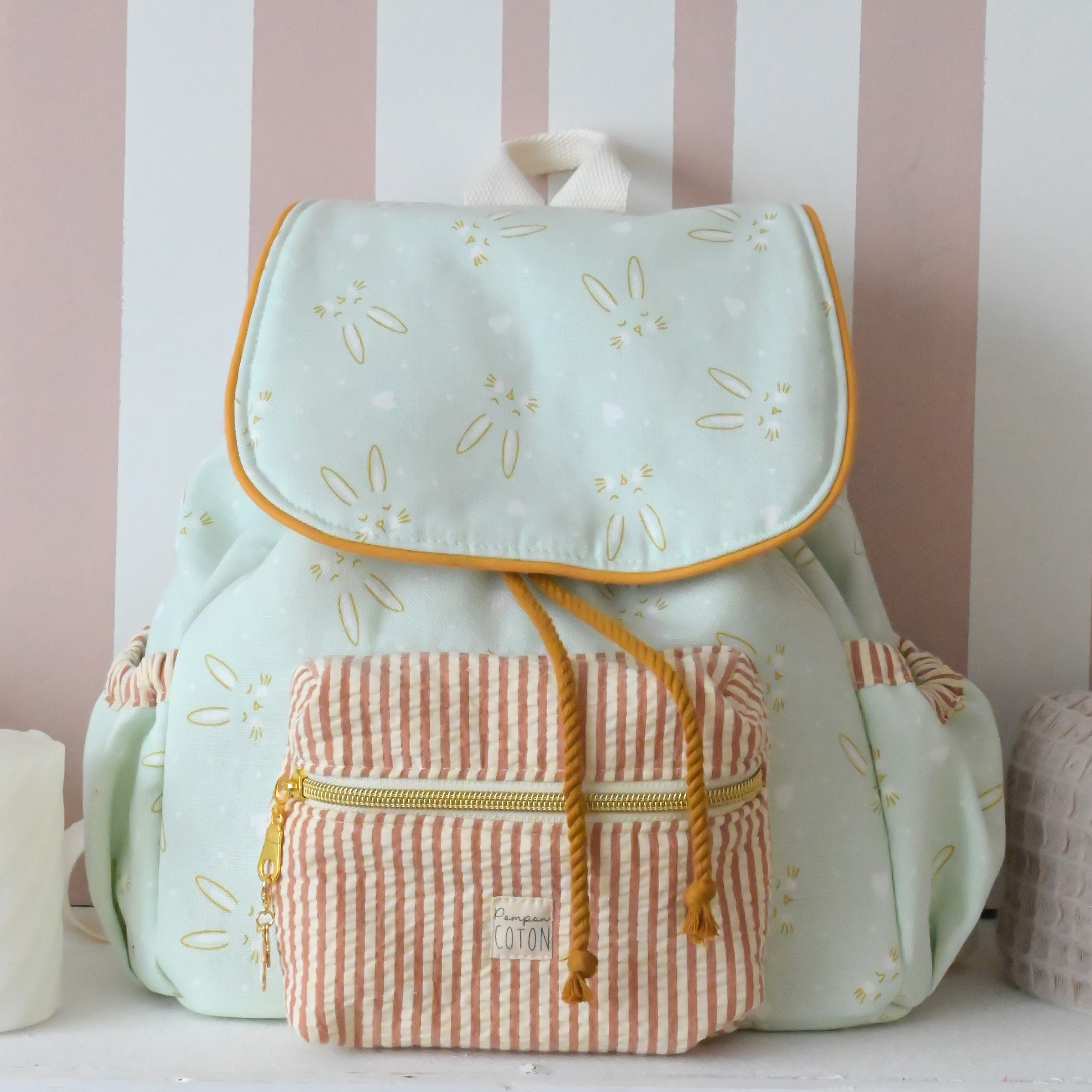 Sac à dos Nomade Bunny menthe pastel